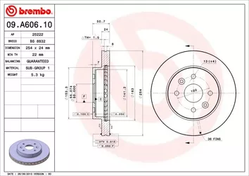 Brembo Prime Line 09.A606.10 <span>тормозной диск вентилируемый</span>
