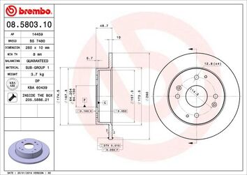Brembo Prime Line 08.5803.10 <span>тормозной диск полный</span>
