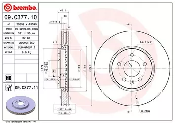 Brembo Prime Line 09.C377.11 <span>тормозной диск вентилируемый</span>