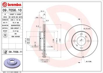 Brembo Prime Line 09.7056.11 <span>тормозной диск вентилируемый</span>
