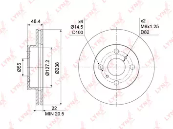 Lynx BN-1180 <span>тормозной диск вентилируемый</span>