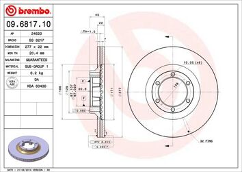 Brembo Prime Line 09.6817.10 <span>тормозной диск вентилируемый</span>