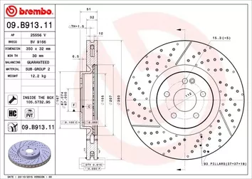 Brembo Prime Line 09.B913.11 <span>тормозной диск вентилируемый с перфорацией</span>