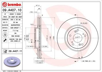 Brembo Prime Line 09.A407.11 <span>тормозной диск вентилируемый</span>