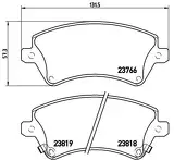 Передние тормозные колодки Brembo P 83 064 для Toyota Corolla 9 пок. / E120, E130 / рестайлинг