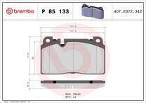 Передние тормозные колодки Brembo  P 85 133