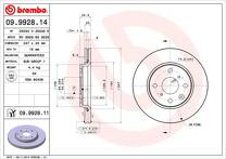 Тормозной диск Brembo Prime Line 09.9928.14 для Citroen C1 1 пок.