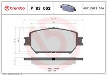 Передние тормозные колодки Brembo  P 83 062