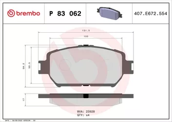 Brembo P 83 062 <span>тормозные колодки передние</span>