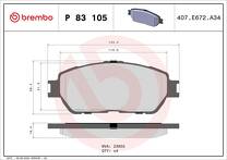 Передние тормозные колодки Brembo  P 83 105