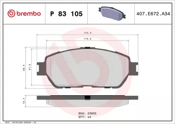 Brembo P 83 105 <span>тормозные колодки передние</span>