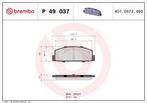 Задние тормозные колодки Brembo P 49 037 для Mazda 626 GF / седан