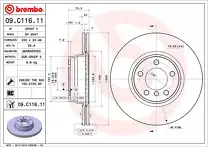 Тормозной диск Brembo Prime Line  09.C116.11