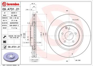 Brembo Prime Line 09.A731.21 <span>тормозной диск вентилируемый</span>