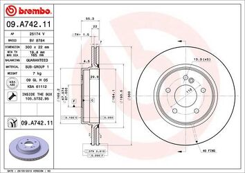Brembo Prime Line 09.A742.11 <span>тормозной диск вентилируемый</span>