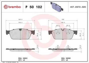 Brembo P 50 102 <span>тормозные колодки передние</span>