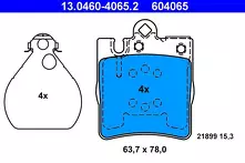 Задние тормозные колодки ATE  13.0460-4065.2