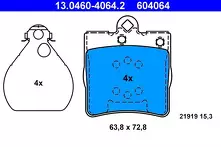 Задние тормозные колодки ATE 13.0460-4064.2 для Mercedes-Benz E-Class W210 / седан