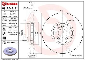 Brembo Prime Line 09.A542.11 <span>тормозной диск вентилируемый</span>