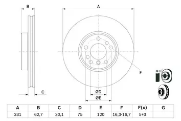 Bosch 0 986 478 974 <span>тормозной диск вентилируемый</span>
