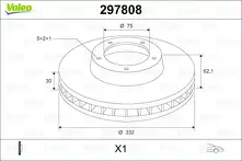 Тормозной диск Valeo 297808 для BMW X5 E53