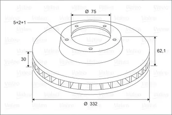 Valeo 297808 <span>тормозной диск вентилируемый</span>
