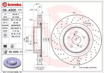 Brembo Prime Line 09.A300.11 <span>тормозной диск вентилируемый</span>