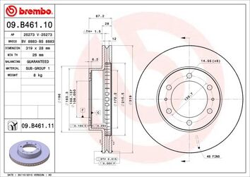 Brembo Prime Line 09.B461.11 <span>тормозной диск вентилируемый</span>