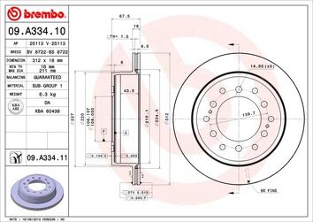 Brembo Prime Line 09.A334.10 <span>тормозной диск вентилируемый</span>