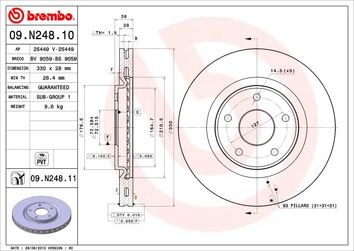 Brembo Prime Line 09.N248.11 <span>тормозной диск вентилируемый</span>