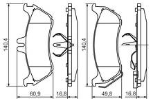 Задние тормозные колодки Bosch 0 986 424 708 для Mercedes-Benz M-Class W163