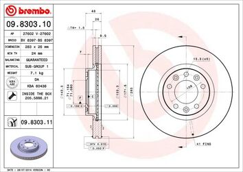 Brembo Prime Line 09.8303.11 <span>тормозной диск вентилируемый</span>
