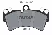 Передние тормозные колодки Textar 2369302 для Porsche Cayenne 9PA