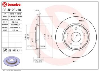 Brembo Prime Line 08.N123.11 <span>тормозной диск полный</span>