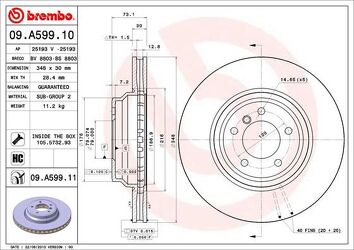 Brembo Prime Line 09.A599.10 <span>тормозной диск вентилируемый</span>