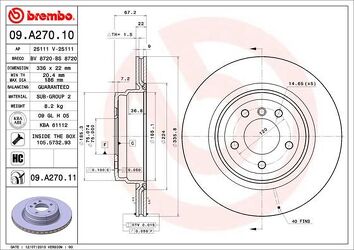 Brembo Prime Line 09.A270.11 <span>тормозной диск вентилируемый</span>