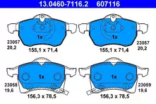 Передние тормозные колодки ATE  13.0460-7116.2