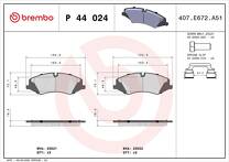 Передние тормозные колодки Brembo  P 44 024