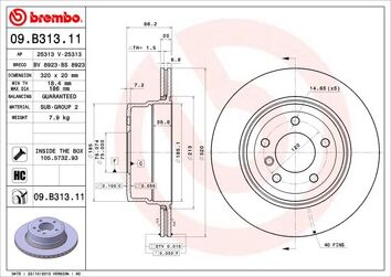 Brembo Prime Line 09.B313.11 <span>тормозной диск вентилируемый</span>