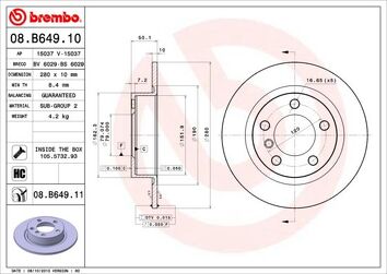 Brembo Prime Line 08.B649.11 <span>тормозной диск полный</span>