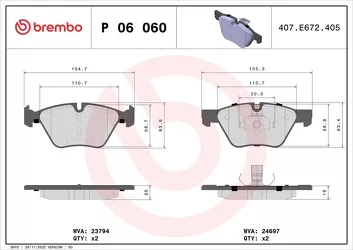 Brembo P 06 060 <span>тормозные колодки передние</span>