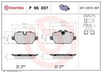 Задние тормозные колодки Brembo  P 06 037