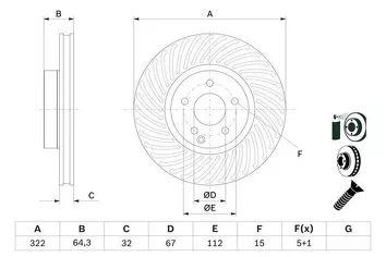 Bosch 0 986 479 652 <span>тормозной диск вентилируемый</span>