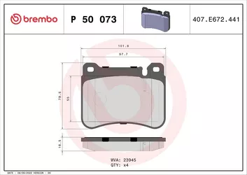 Brembo P 50 073 <span>тормозные колодки передние</span>