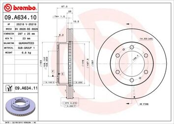Brembo Prime Line 09.A634.10 <span>тормозной диск вентилируемый</span>
