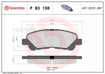 Brembo P 83 138 <span>тормозные колодки задние</span>