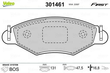 Valeo First 301461 <span>тормозные колодки передние</span>