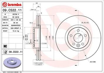Brembo Prime Line 09.C522.11 <span>тормозной диск вентилируемый</span>