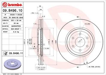Brembo Prime Line 09.B496.10 <span>тормозной диск вентилируемый</span>