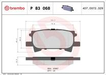 Задние тормозные колодки Brembo  P 83 068